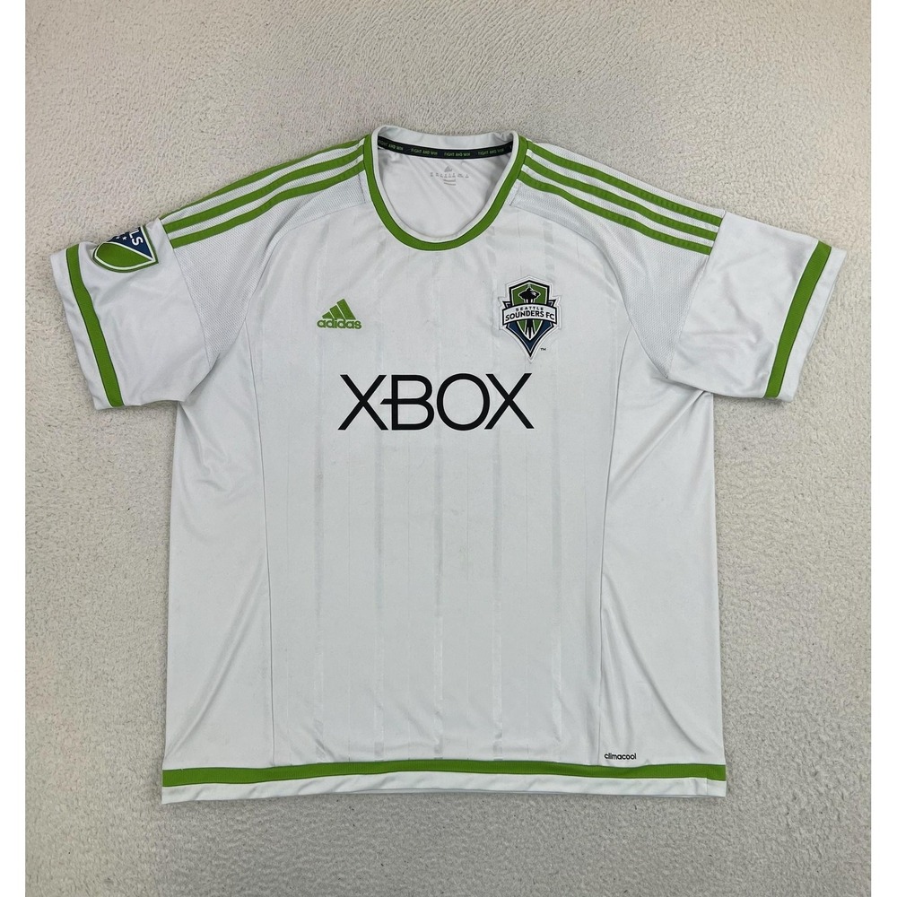 Seattle Sounders FC Jersey Mens 2XL White MLS Soccer Xbox Adidas Climacool